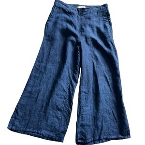 Everlane Linen Wide-Leg Pull-On Pants with an Elastic Waist Cropped Size 16